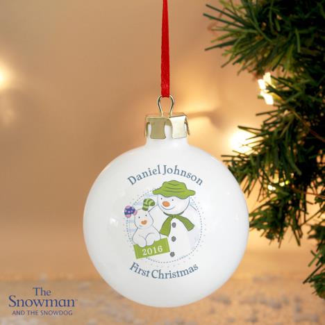 Personalised The Snowman My 1st Christmas Bauble Extra Image 3